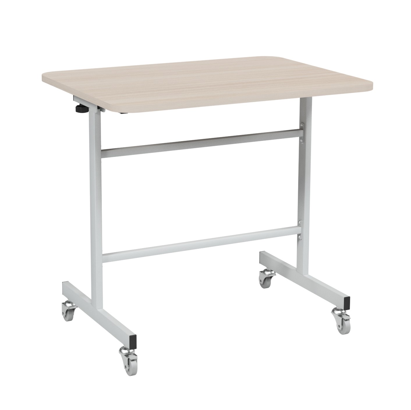 Розкладний стіл для їдальні, з вмонтованими меблевими колесами, мобільний, каркас - металева труба, АЛМАНТ, 800х600х1050 мм, (h=750-1050).